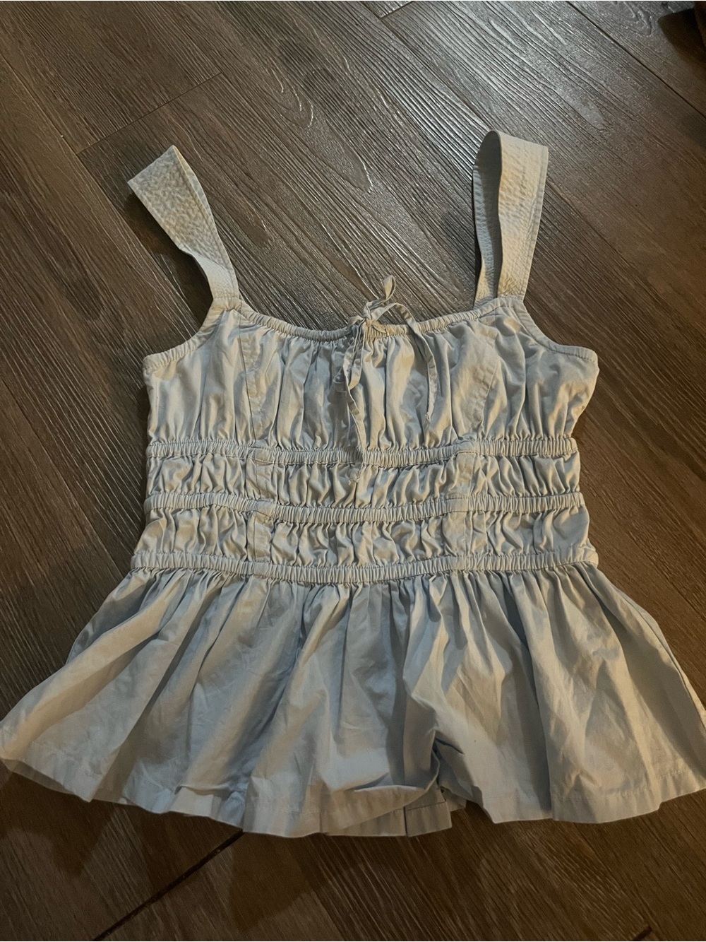 Sunday Best Light Blue Smocked Bandeau Tank